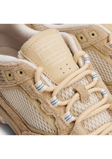 Tommy Jeans Suede Mix Archive Runners Erkek Bej Spor Ayakkabı Em0em01593 Bej