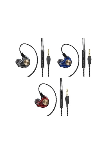 Mufunye K1 Spor İç Kulaklık: Dikine Takılabilir, Derin Bas, Hıfı Ses, 3.5mm Kablolu, Elserbest Mikrofonlu Mavi K1 Kablolu Kulaklık