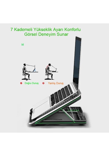 Notebook Soğutucu Hız Ayarlı Fanlı Icecoorel Alüminyum Sessiz