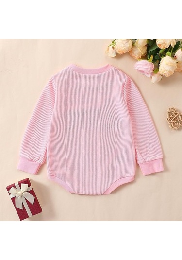 Carrier Yeni Waffle Üstler Tulum Sweatshirt Sevgililer Pembe Örgü Kız Kıyafeti Kazak Kazak Günü Doğan Büyük Boy Bebek Balonu Aşk Açık Gg Açık Pembe