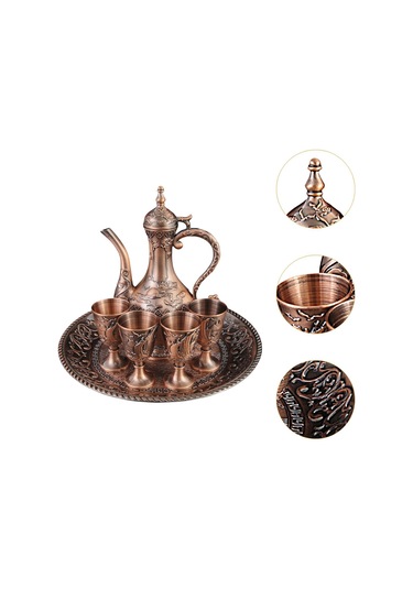 Suntek Şarap Pot Seti Avrupa Çay Yemek Odası Düğün Hediyesi Kırmızı Bronz