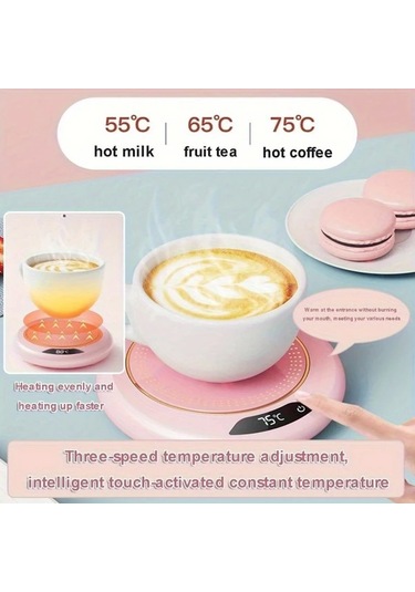 Willowhaven Yeşil Akıllı Dokunmatik Kontrollü Isıtmalı Bardak Altlığı 3 Seviye Ofis Ev Isıtıcısı