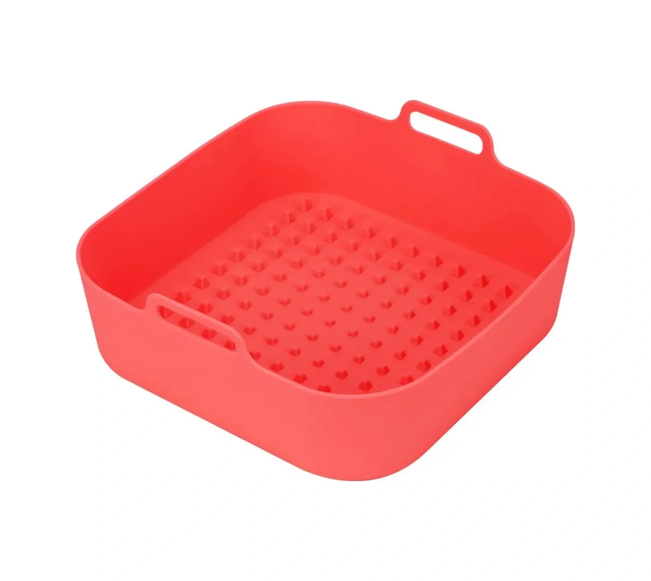 Konesam Gri Silikon Hava Fritöz Tablası - 20cm Kare, Anti Yapışkan, Yıkama Makinesine Uygun, Fırın/steamer Uyumlu, Koli Korumalı