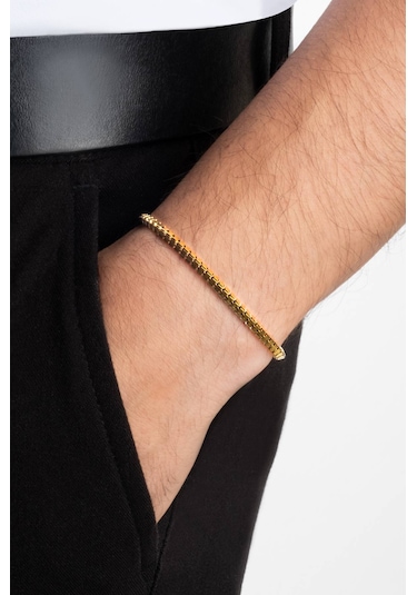 So Chic Küp Model Çelik Erkek Bileklik Sarı