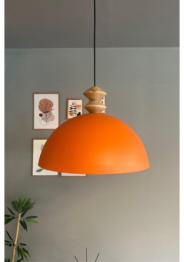 Linate Turuncu Q Kafa Başlık Avize Tekli Sarkıt Salon Kuaför Dekoratif Aydınlatma Turuncu