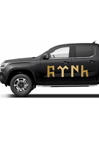 Göktürkçe Türk Yazısı Sticker - Araba Oto Motosiklet Karavan Sticker - 00348 12X3 Cm