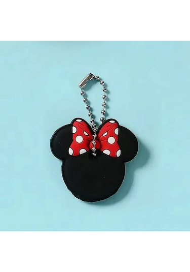 Mınıso 46 Modelli Toptan Anime Anahtarlık Kapağı - Minnie Karikatür Taşınabilir Anahtarlık Tutucu Gri/green