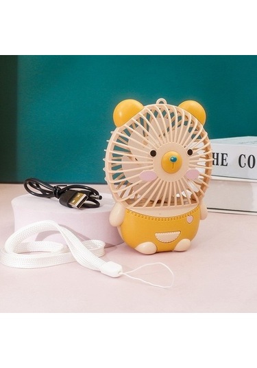 Beautifyy Sevimli Çizgi Film Ayı Mini Fan Çocuk El Fan Açık Portatif Usb Şarj Fan 2359 Renkli