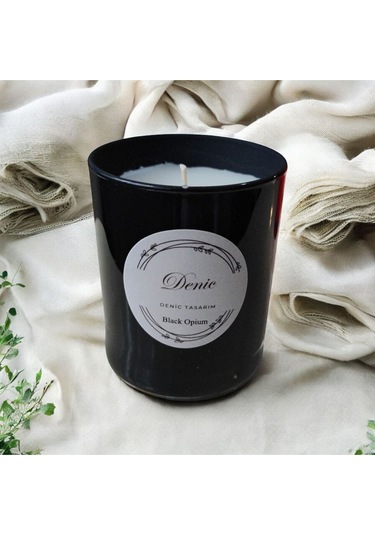 Denic Kokulu Mum Siyah Cam Bardak Blck Opioum 9*7 Çap