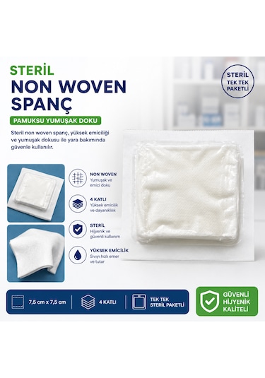 Nova Steril Kompres 7,5cm 7,5cm 4 Katlı 5'li 12 Paket
