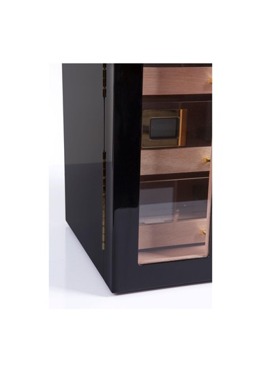 Premiumquality Santa Rosa Siyah 4 Çekmeceli Sedir Humidor Puro Kutusu