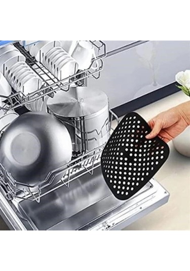 Buffer Renkli Isıya Dayanıklı Yıkanılabilir Silikon Fırın Ve Airfryer Kare Pişirme Matı 21,5 Cm Çok Renkli