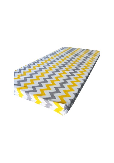 Bebek Yatağı 60x120x6 Cm Vip Oyun Parkı Sünger Yatak-sarı Gri Zikzak