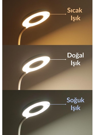 Telvesse 3 Renk 24 Led Telefon Standlı Şarjlı Dokunmatik Masa Lambası