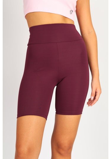 Soft&Basic Kadın Bıker Toparlayıcı Spor Tayt Bordo