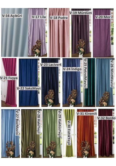 Brillant Blackout %100 Karartma Perde Güneşlik Fon Perde 32 Renk