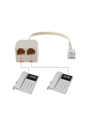 Rj11 2in1 Spitter Rj11 Telefon Hat Çoklayıcı Splitter 1 Giriş 2 Çıkış