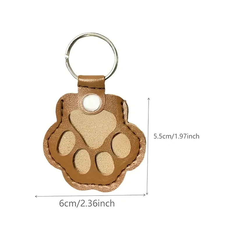 Gateesat Kahverengi Tüy Toplayıcı Anahtarlık - Pati Desenli, Anahtar Ve Telefon Uyumlu, Evcil Hayvan Anısı Hediyesi