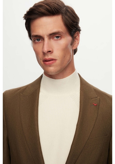 D's Damat Slim Fit Yeşil Armürlü Kumaş Ceket 3ef04r107409m Yeşil