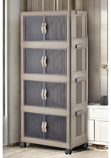 Çok Amaçlı Kapaklı Portatif İstiflenebilir Tekerlekli Organizer Dolap Kahverengi Kahverengi Çok Amaçlı Kapaklı Portatif İstiflenebilir Tekerlekli Organizer Dolap Kahverengi Kahverengi