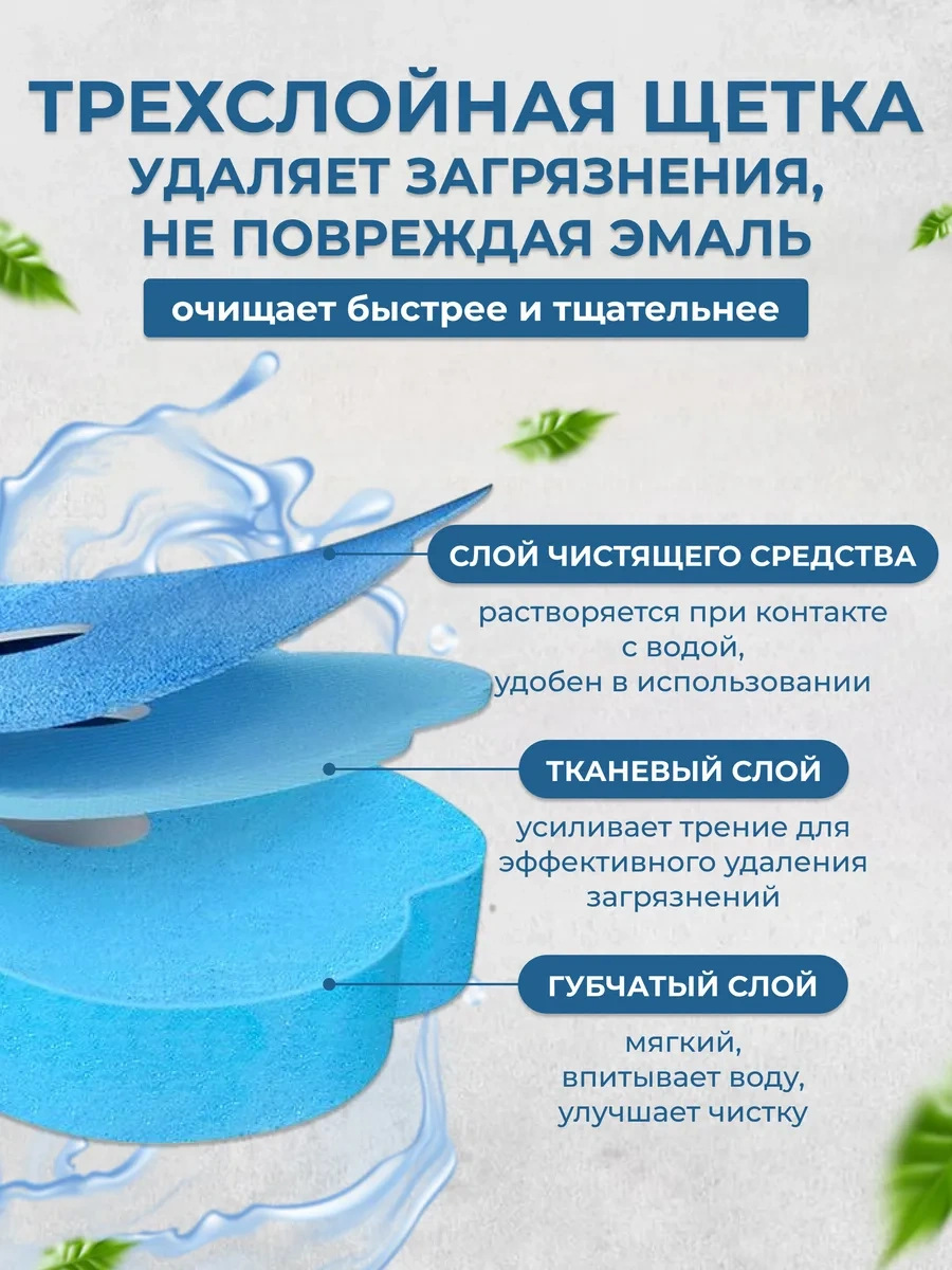 Washhome Temassız Tuvalet Fırçası İçin Değiştirilebilir Başlıklar 18 Adet 198614832 Açık Mavi