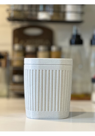 Marsel Dizayn Masaüstü Çöp Kutusu - 15cm - Açılır Kapanır - Mutfak-banyo-ofis İçin -mermer Beyaz Mermer