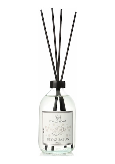 Vivaldi Home Beyaz Sabun Çubuklu Oda Kokusu Esansiyel Uçucu Yağ 100 ML