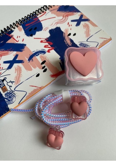 Iphone 18w/20w Uyumlu Şarj Kablosu Ucu Ve Şarj Başlığı Kılıfı Kalp