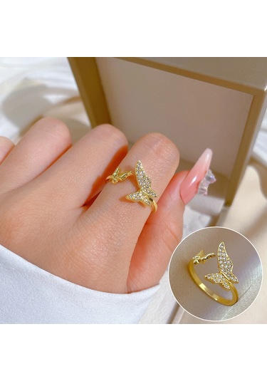 Ayarlanabilir Açıklığa Sahip Zarif Zirkon Yüzük No.36 Çok Renkli