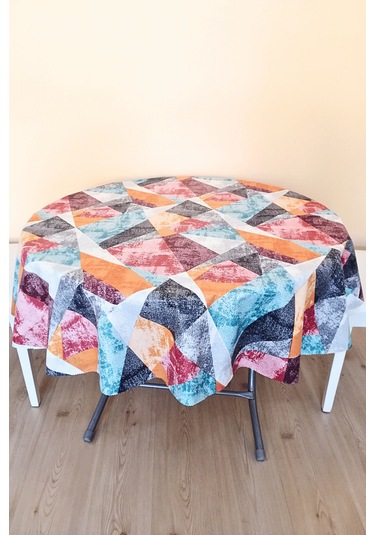 Altı Astarlı Yuvarlak Muşamba Masa Örtüsü -140 Cm Çap-elg8