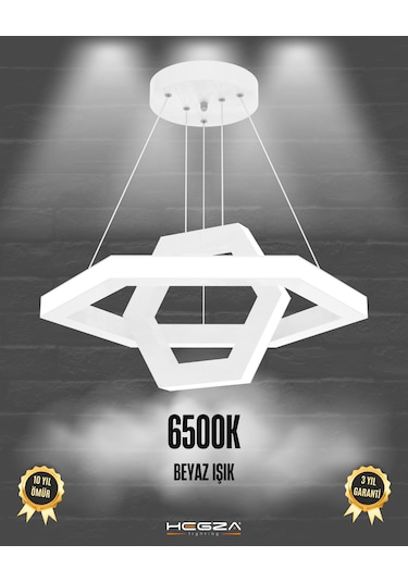 Ciclo Beyaz Kasa, Beyaz Işık Modern Sarkıt Led Avize Beyaz