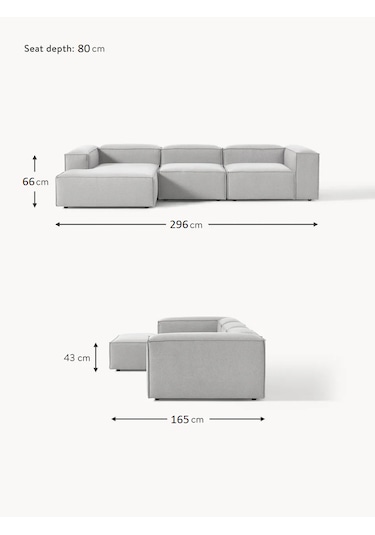 Most Mollis Plus 3 Modül Sol Köşe Koltuk 32 Gri Keten Kumaş Yumuş