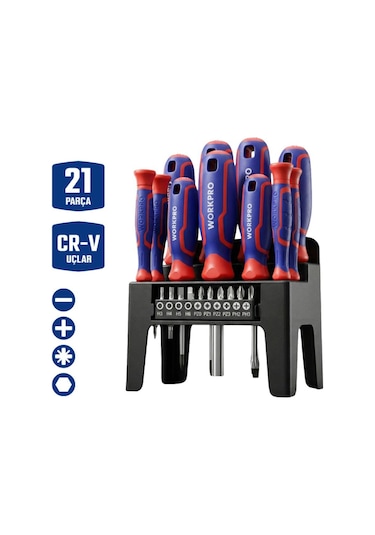 Workpro Wp200551 21 Parça Cr-v Duvar Askı Aparatlı Profesyonel M