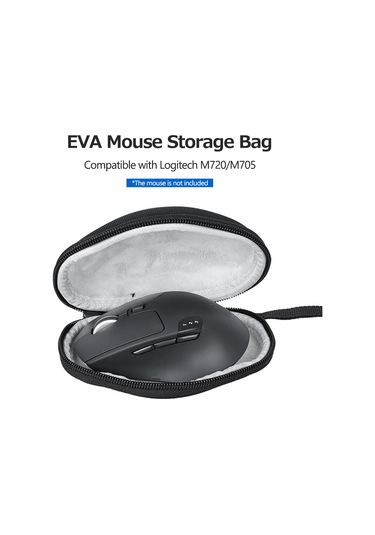 Moveevo Logitech M720/m705 İçin Eva Materyal Darbe Emici Taşınabilir Fare Saklama Kutusu Siyah