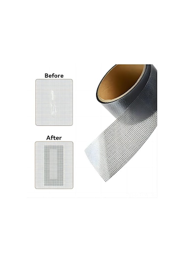 Tenfowee Fiberglas Perde, Moskitonet Ve Pencere Teli Tamir Bandı - Siyah, Dayanıklı, Işık Ve Havalar Geçirir 5cm X 200cm