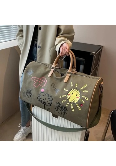 Sandwich Erkekler İçin Yeşil Desenli Kapasiteli Askılı Sırt Çantası - Model: Motion003 Yeşil