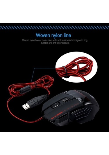 Prestigegoods 5500 Dpı Hxsj A907 Oyun Faresi - 7 Düğmeli, Ergonomik, Usb Kablo A907