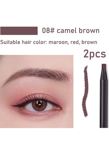 1 Adet Uzun Ömürlü Su Geçirmez Kaş Kalemleri Fırça İle Kapalı Kalıcı Makyaj 2pcs 08 0
