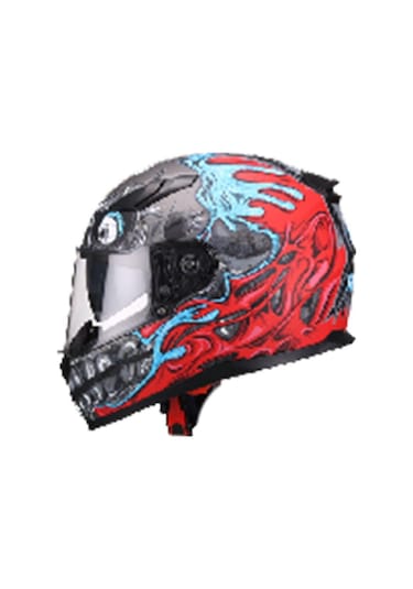 Sway 816 Mat Teeth Red Full Face Motosiklet Kaskı Kırmızı