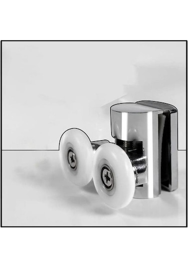 1 Adet Üst Duşakabin Tekerleği Üst Cam Rulman Krom Teker 23 Mm Beyaz - Şeffaf