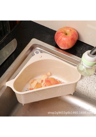 Ximistore9 Mutfak Lavabo Üçgen Süzgeç Sepeti, Süspansiyonlu Sebze-meyve Kabuğu Depolama, Sponge Ve Bezi Tutabilir Pp+süksiyon Cup Gri