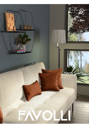 Br Favolli Kadife Dokulu Kiremit Rengi Kırlent Kılıfı Dream Serisi Punch Için Uygun Gizli Fermuar Kiremit Rengi