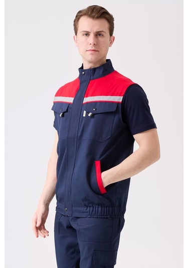 İş Yeleği Gabardin Kumas Yazlık Grikırmızı Reflektörlü Royal Hafif Nefes Alabilir Çok Cepli Lacivert-kırmızı İş Yeleği Gabardin Kumas Yazlık Grikırmızı Reflektörlü Royal Hafif Nefes Alabilir Çok Cepli Lacivert-kırmızı