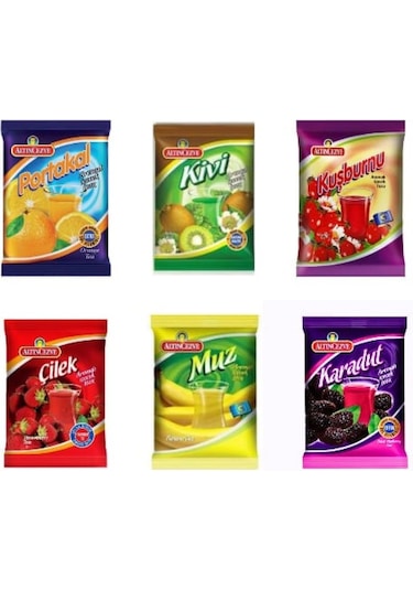 Altıncezve Portakal Kivi Kuşburnu Çilek Muz Karadut İçecek Tozu 6'lı 250 G