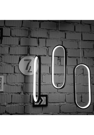 Teska / Sarkıt Avize / 50X15 CM / 3 Renk Işık / Antrasit Gövde Antrasit Gri