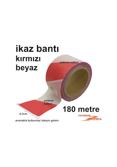 İkaz Bantı 180 Metre Kırmızı Beyaz Uyarı Bantı