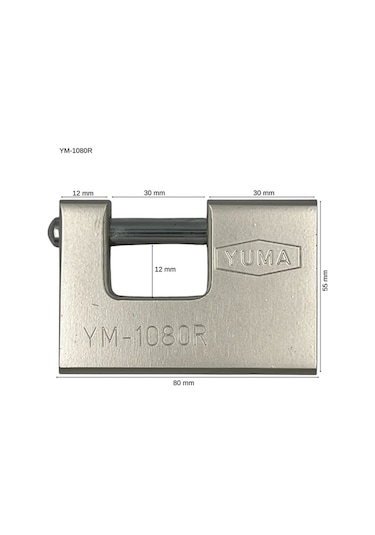 Yuma Kayar Milli Döküm Asma Kilit 80 Mm YM1080-R