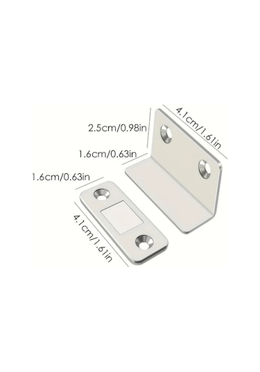 Chenkestoreone L Şekilli Gümüş Renk Manyetik Dolap Kapama Sürgülü Çekmece Kapak Tutucu Ss Gümüşi