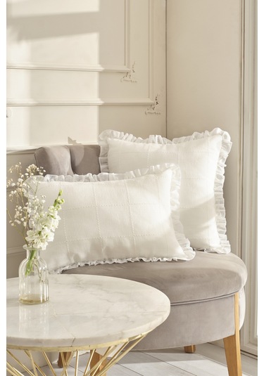 Karaca Home Lalisa Dolgulu Kırlent 45x45 Cm Beyaz Beyaz