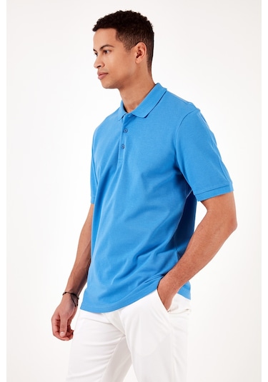 Buratti Pamuklu Regular Fit Düğmeli Erkek Polo Yaka T Shirt 5902127 Koyu Mavi